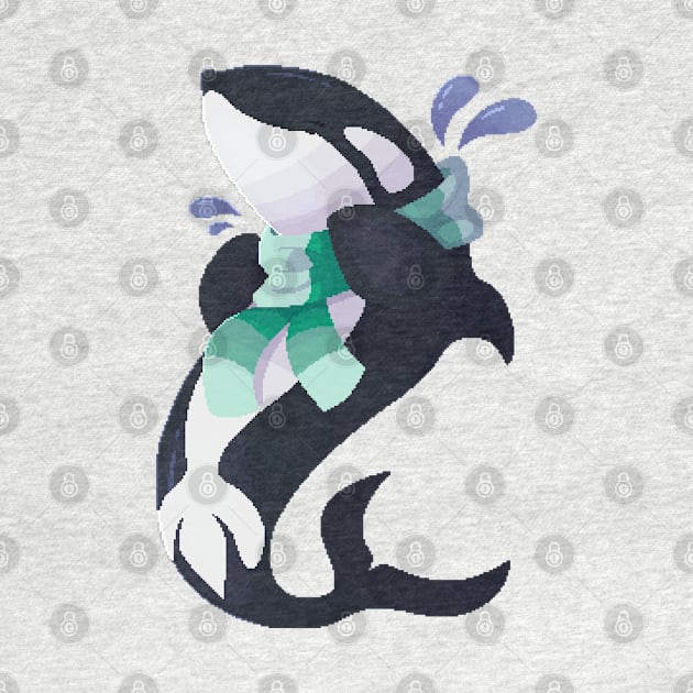 Orca with a Scarf Pixel by gh0stbugga